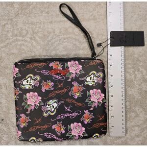 NWT - ED Hardy -Love Kills Slowly- Black and Pink wristlet